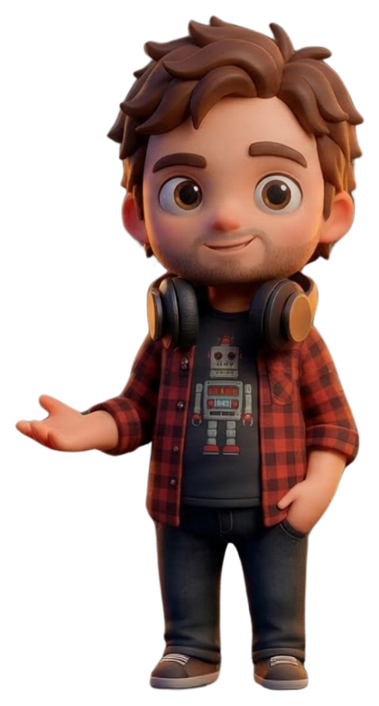 Personagem da Pontocom representando a busca inteligente de vozes.